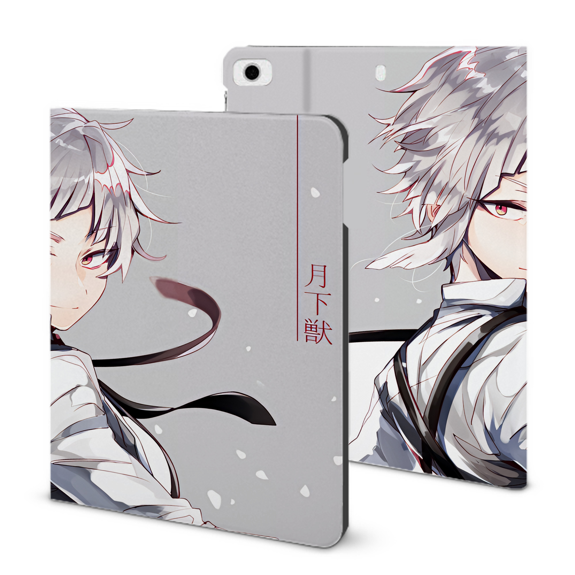 （画像用） 文豪ストレイドッグス Bungo Stray Dogs IPad ケース ブック型 PUレザー TPU 耐衝撃 軽量 薄型 ペン収納なし 全面保護 IPad 各モデル対応